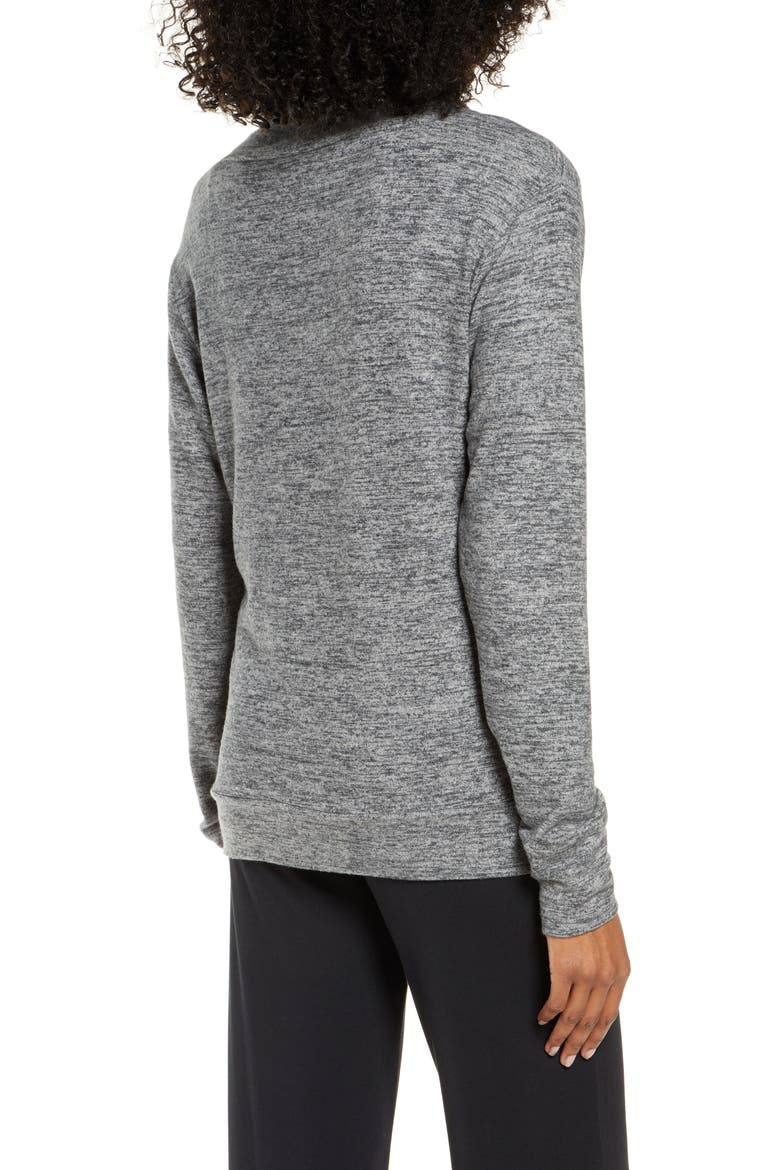 Funnel Neck Top, Alternate, color, DARK GREY HEATHER