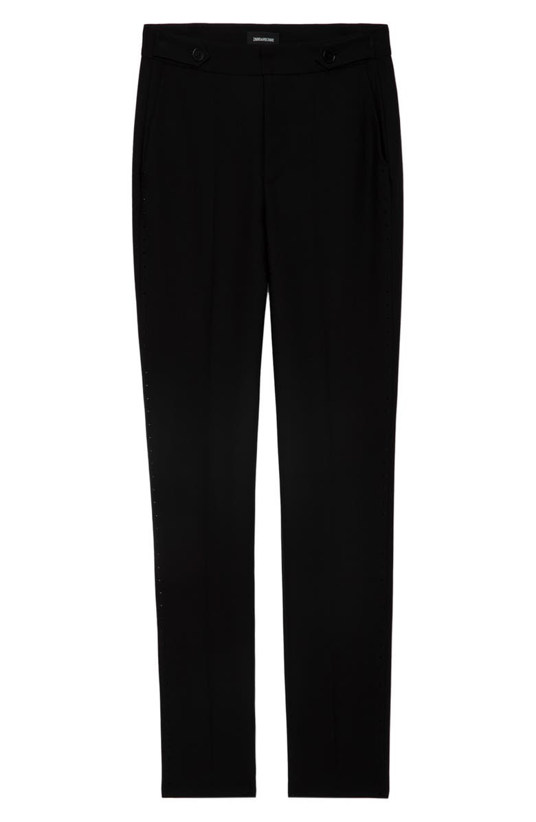 Zadig & Voltaire Panny Crystal Stripe Straight Leg Pants, Alternate, color, 