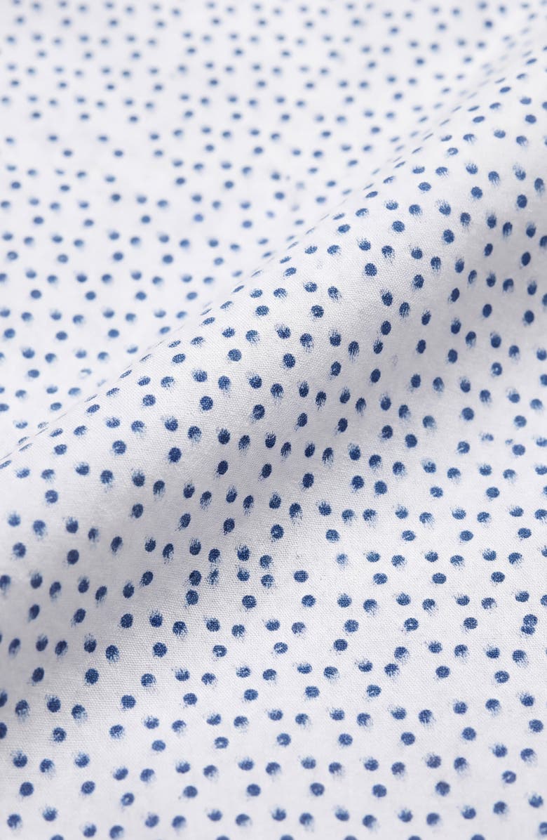 Report Collection Dot Print Short Sleeve Stretch Button-Up Shirt, Alternate, color, Blue