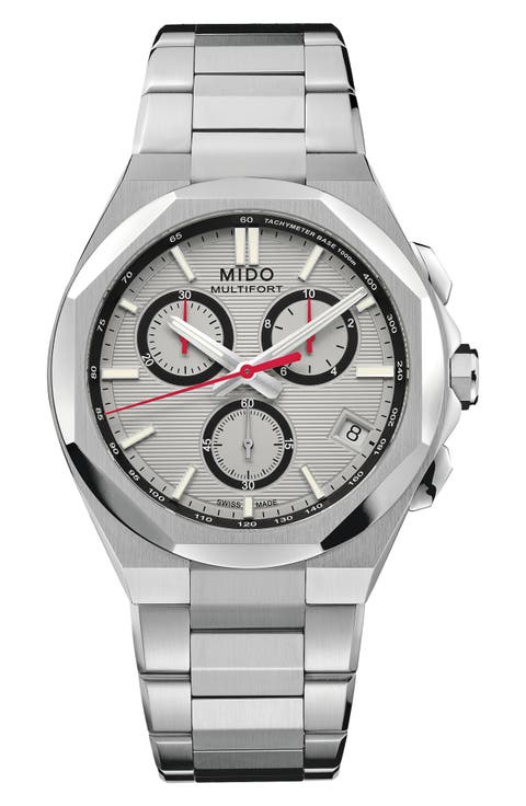 Multifort 8 Grey One Crown Chronograph Automatic Bracelet Watch, 40mm