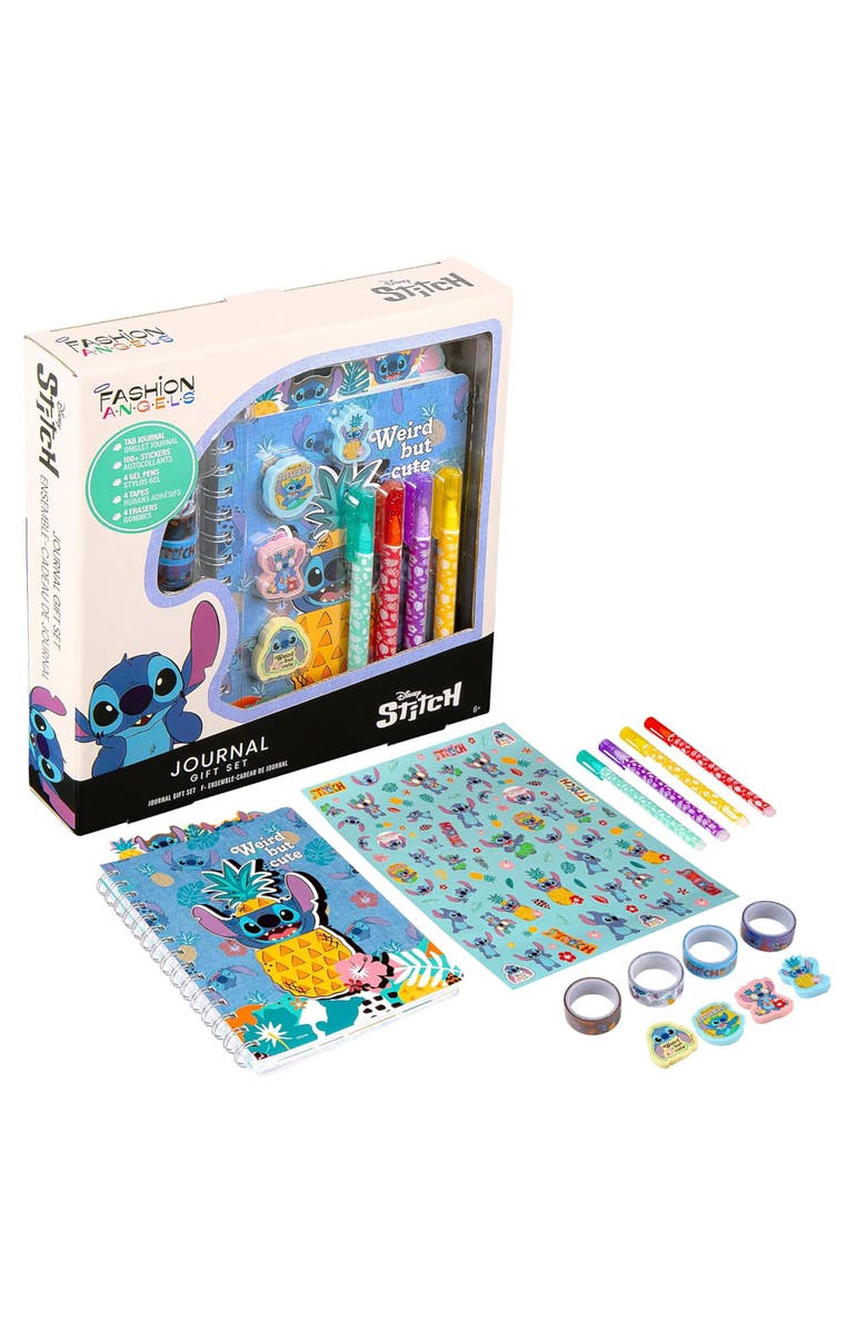 Fashion Angels Disney Stitch Journal Gift Set 80 Page Book, 4 Gel Pens, Main, color, Multicolored