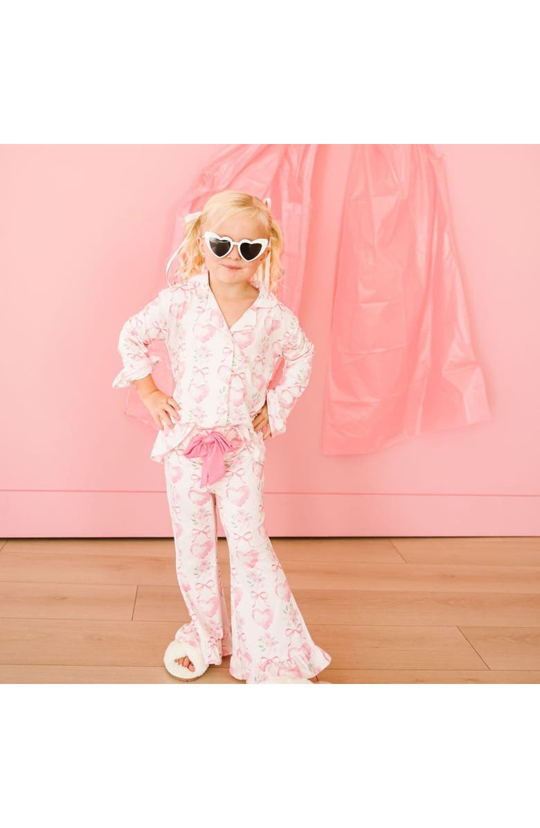 Sweet Wink Heart Floral Trellis Valentine's Day Lounge Set, Alternate, color, Soft Pink