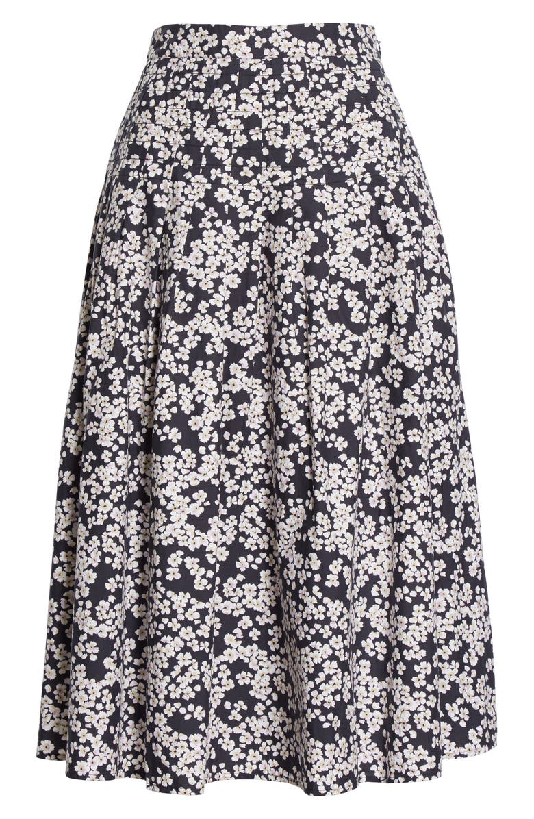 Merlette Harper Floral Pleated A-Line Midi Skirt, Alternate, color,