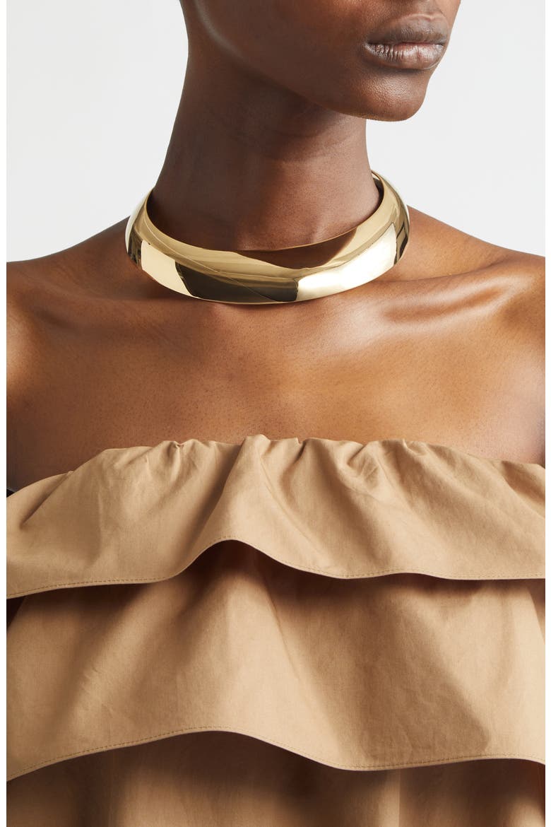 Polished Torque Necklace, Alternate, color, BRASS GOLD