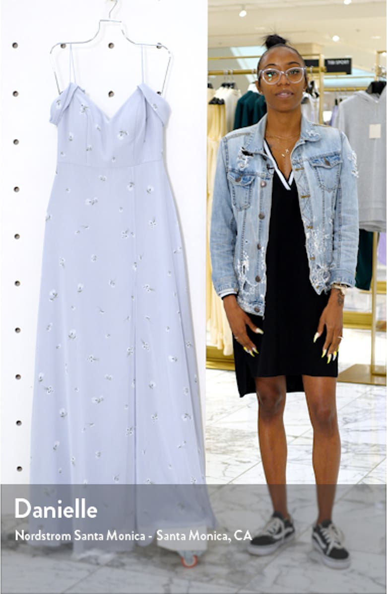 Priya Cold Shoulder Floral Chiffon Evening Dress, sales video thumbnail