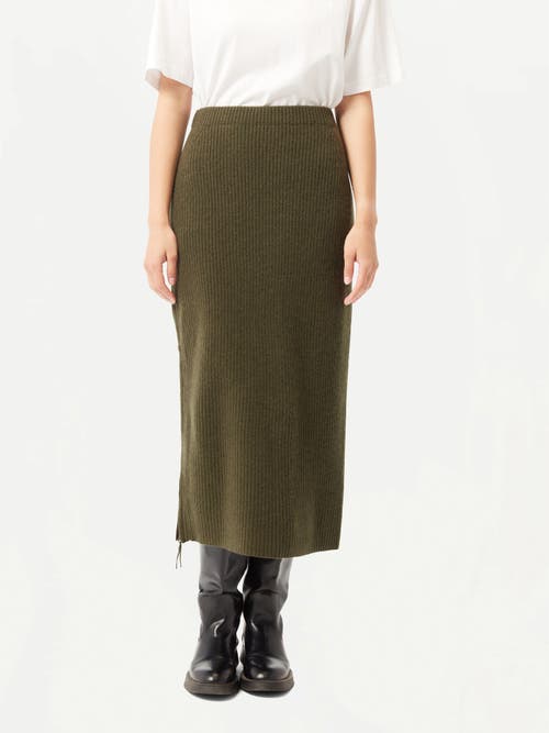 Gobi Mongolian Cashmere Cashmere Skirt With Zip In Green