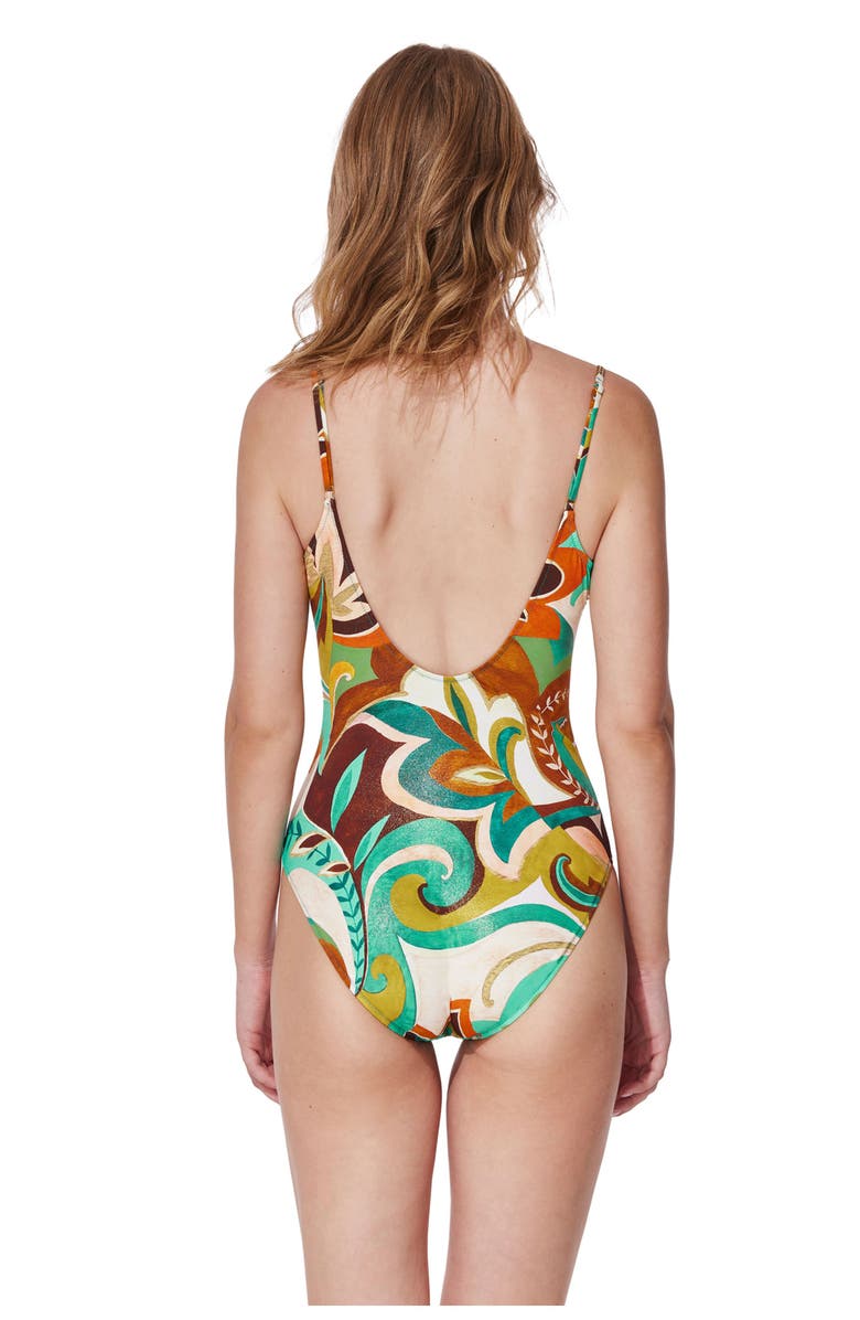 Gottex Porto Round Neck Chain Straps One Piece, Alternate, color, Multi-Brown