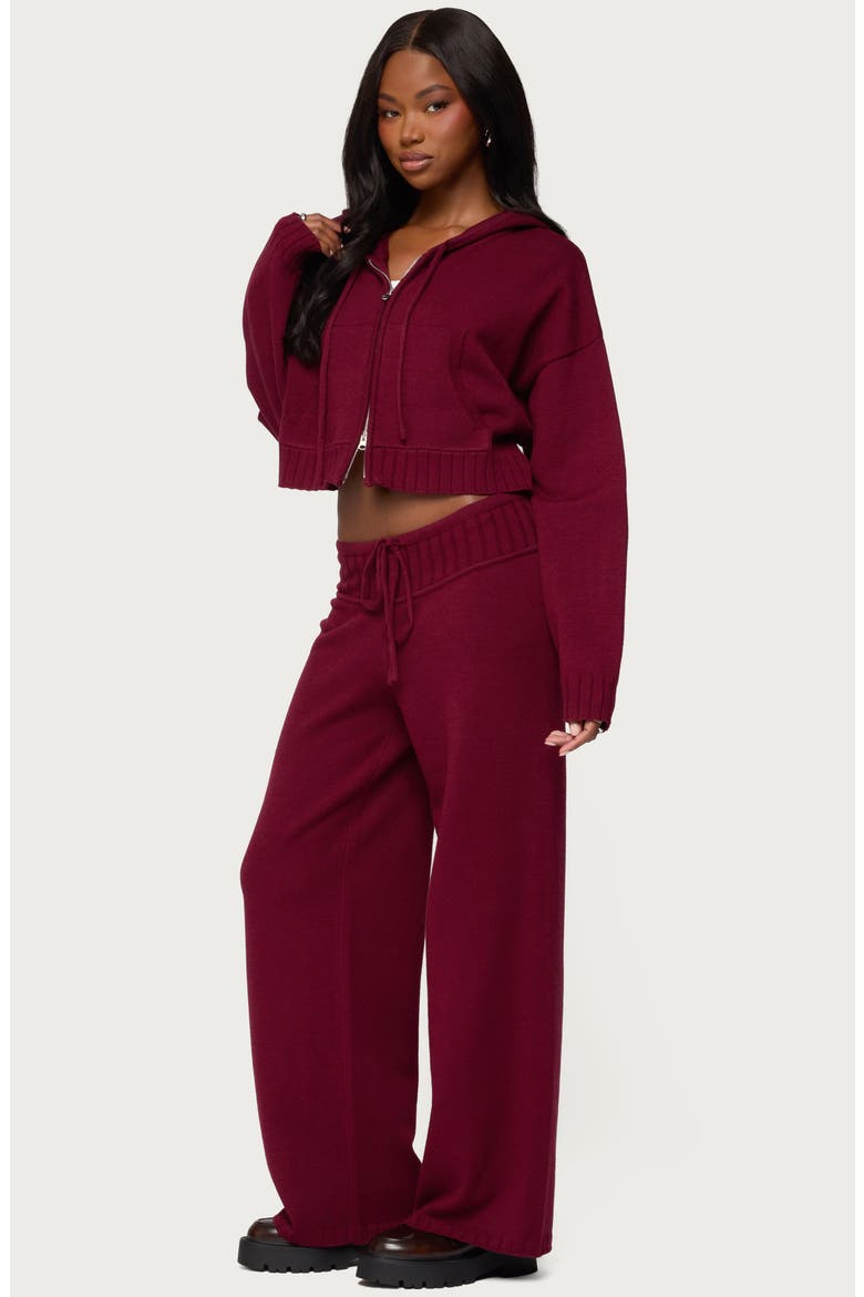 Russell Wide Leg Sweater Knit Pants, Alternate, color, BURGUNDY