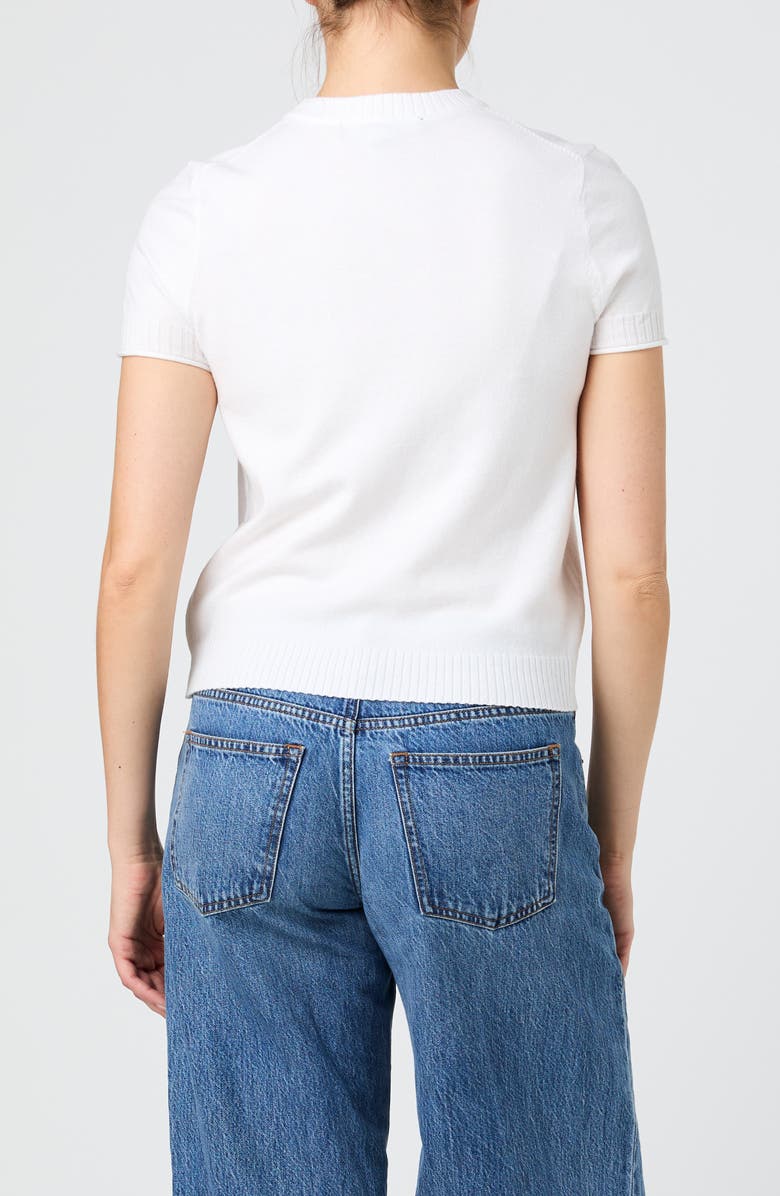 French Connection Crewneck Short Sleeve Sweater, Alternate, color, White