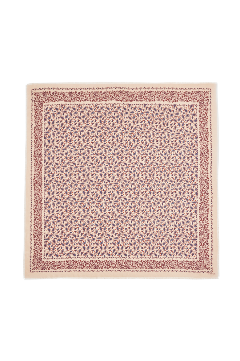 Paisley Folk Caramel Square Scarf, Main, color, Caramel