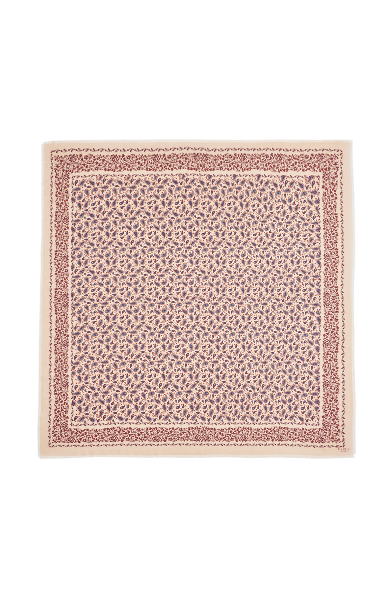Fable England Paisley Folk Caramel Square Scarf, Main, color, Caramel