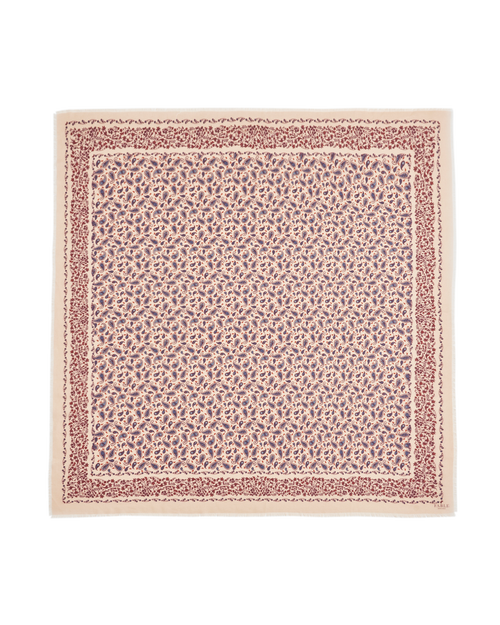 Fable England Paisley Folk Caramel Square Scarf In Brown