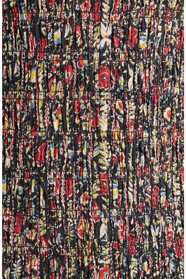 The Paramour Floral Print Midi Dress, Alternate, color, BLACK/ GARLAND PRINT