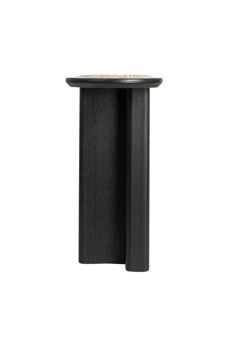 Asymmetrical Firwood and Sycamore Wood Console Table, Black, Alternate, color, Black