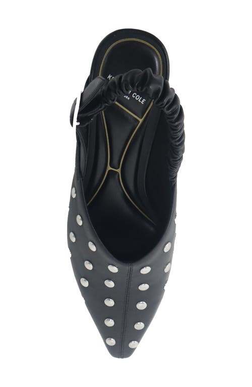 Kenneth Cole Nicola Studded Slingback Mule In Black Leather