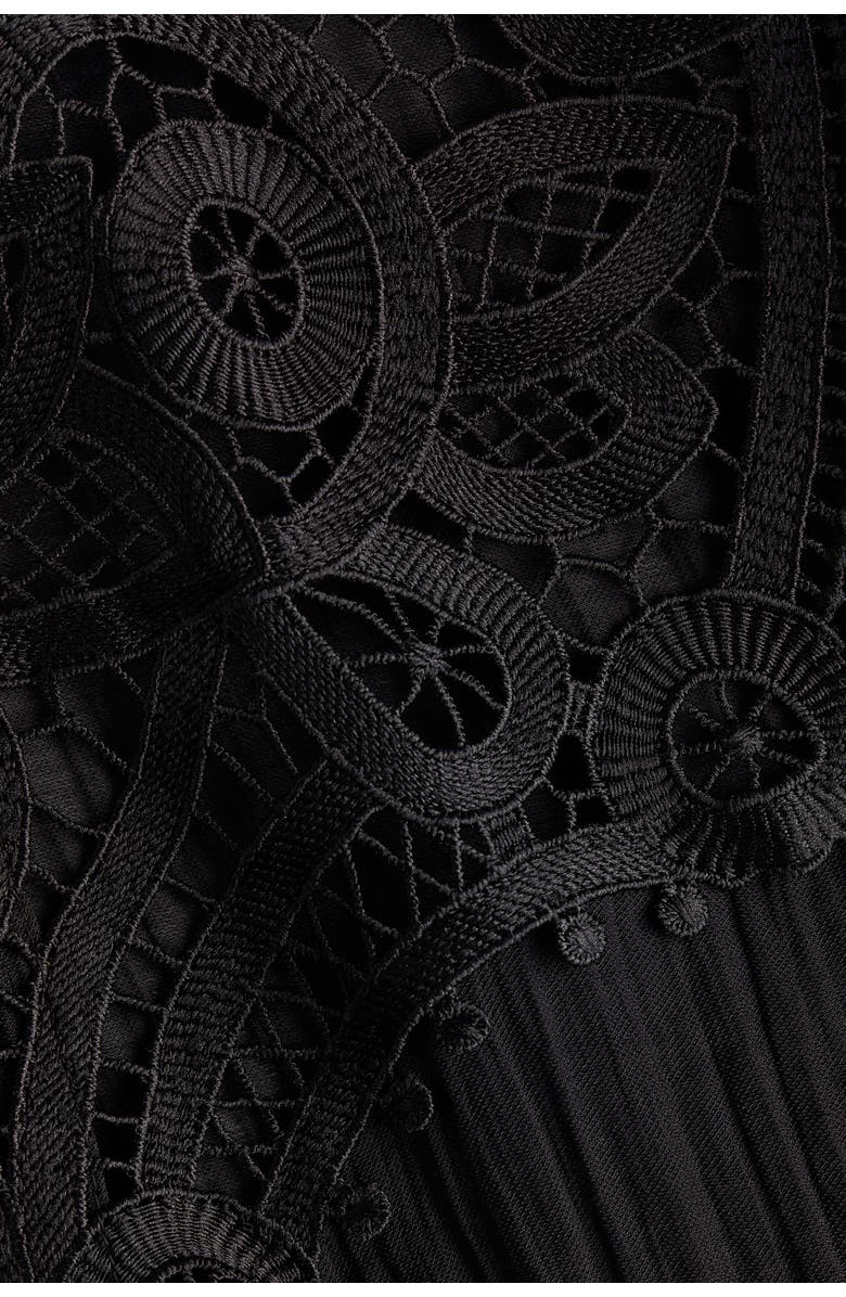 H&M Lace-yoke blouse, Alternate, color, Black