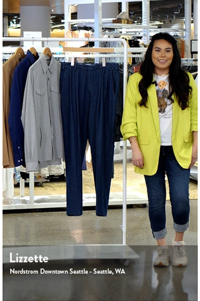 Pleated Self Sizer Waist Flat Front Denim Trousers video