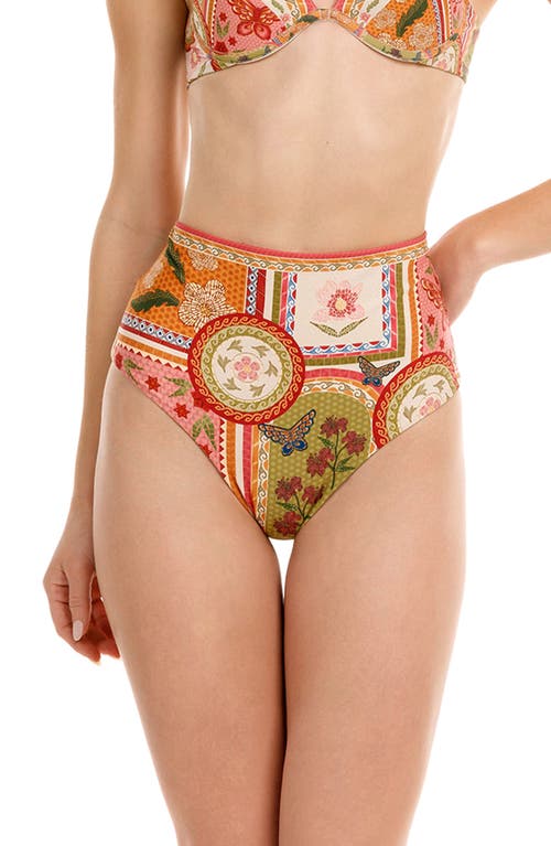 Agua Bendita Alicia Fiore High Waist Reversible Bikini Bottoms In Red