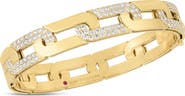Roberto Coin Navarra Alternating Link Diamond Pavé Wide Bangle Bracelet
