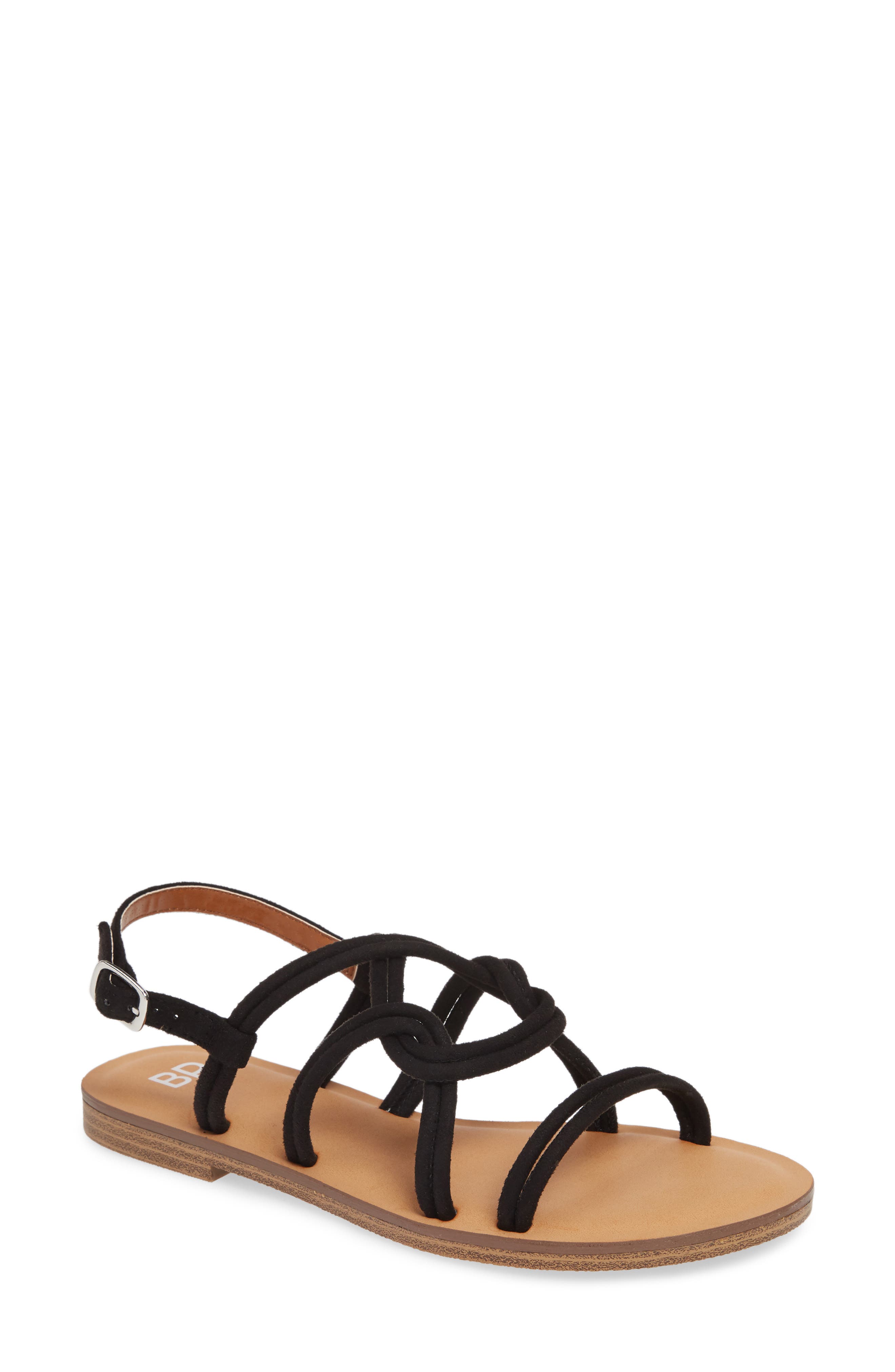 Lana Sandal, Main, color, BLACK FAUX SUEDE