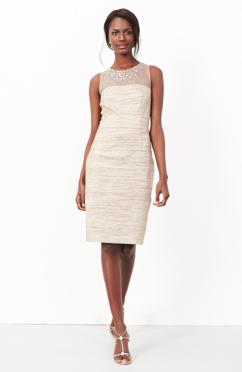 Eliza J Metallic Sheath Dress, Main, color,