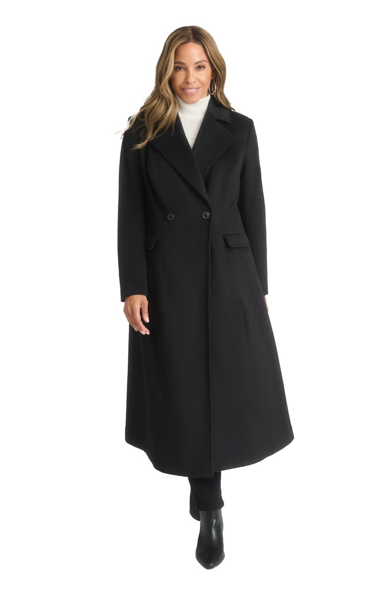 Jessica London Trapeze Wool-Blend Coat, Main, color, Black