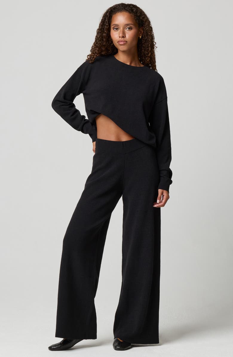 Florence by Mills Chenille Wide Leg Pants, Alternate, color, Black