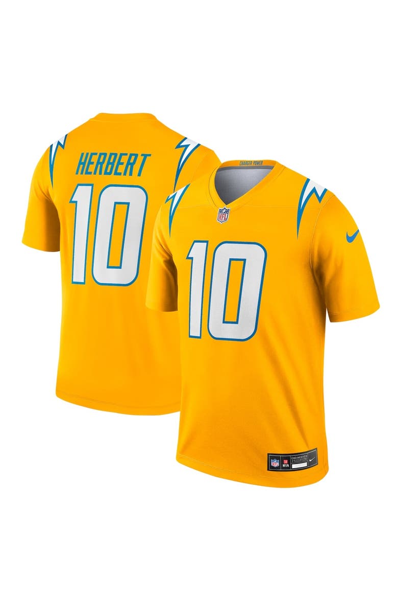 Men's Nike Justin Herbert Gold Los Angeles Chargers Alternate Charger Power Legend Player Performance Top, Alternate, color, Gold