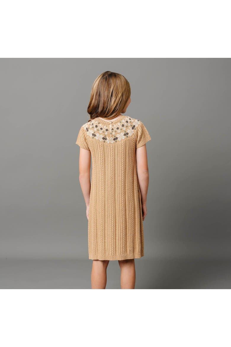 Girls' Organic Fair Isle Cable Sweater Dress, Toddler, Alternate, color, Ivory Fair Isle Cable
