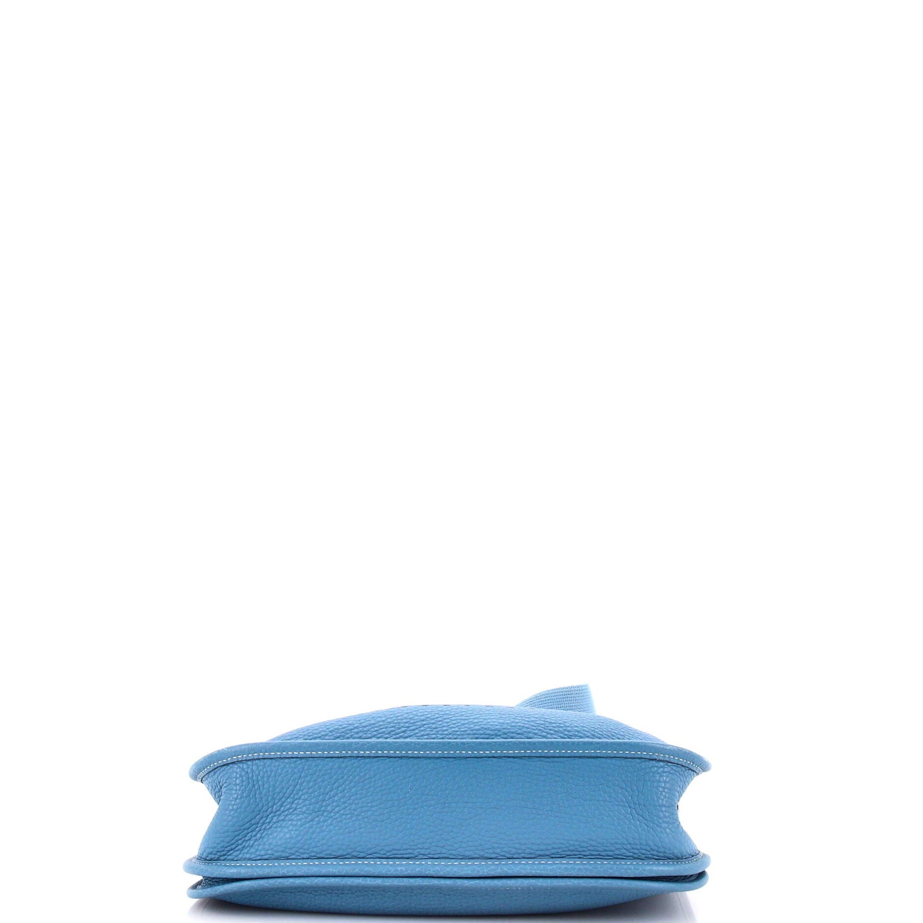 Pre-Owned Hermes Evelyne Bag Gen II Clemence PM, Alternate, color, Bleu Jean