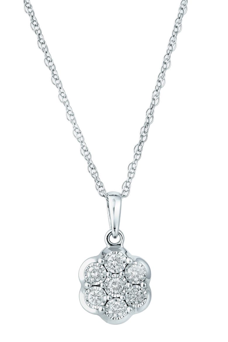 Sterling Silver Diamond Pendant Necklace, Main, color, SILVER