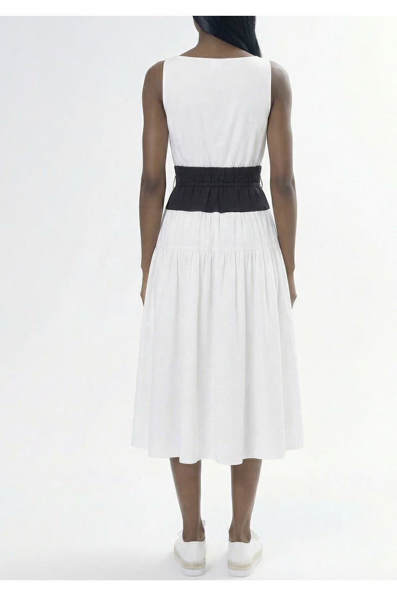 Two Tone Dress, Alternate, color, White Black