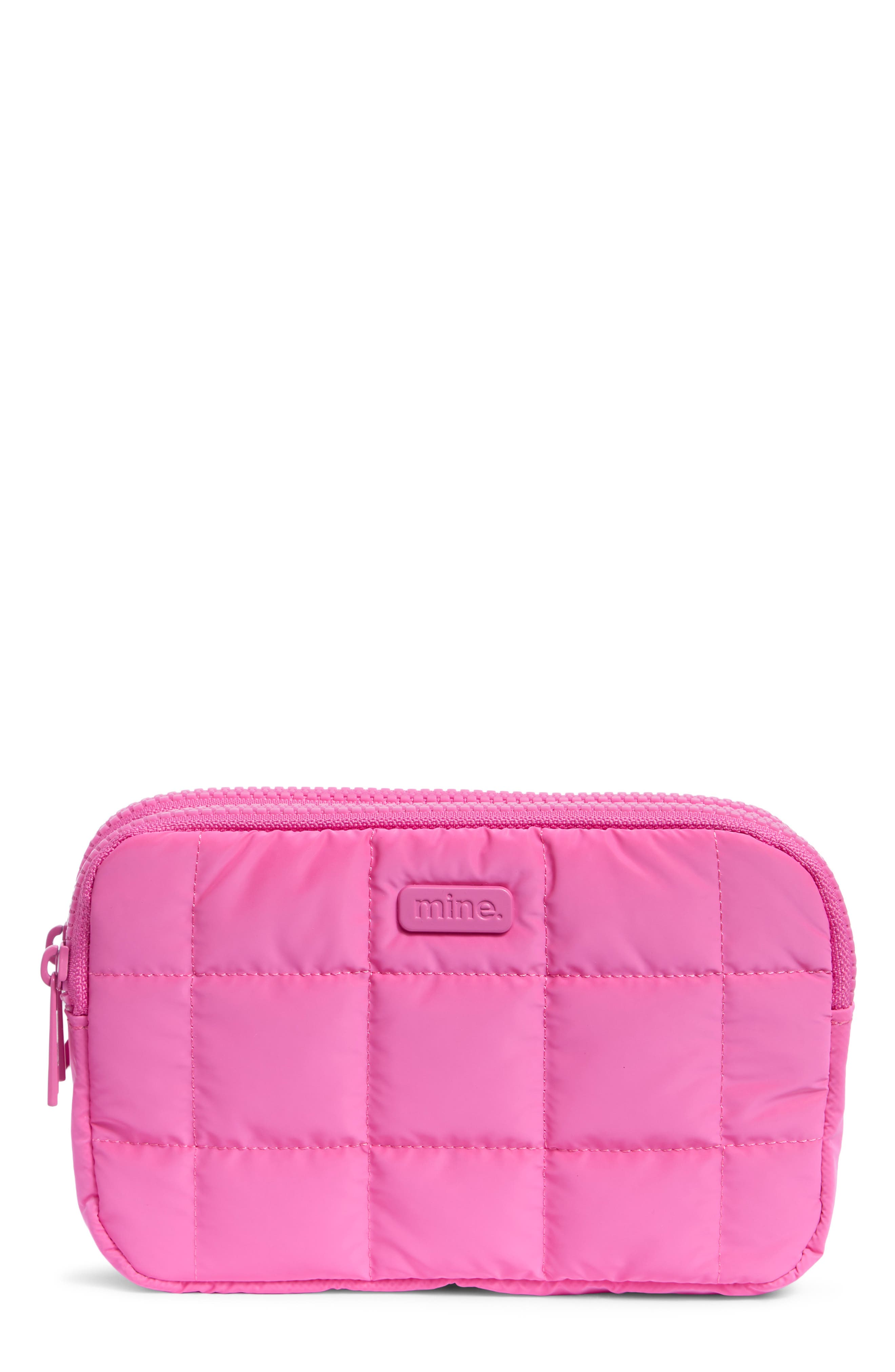Quilted Pouch, Main, color, HOT PINK