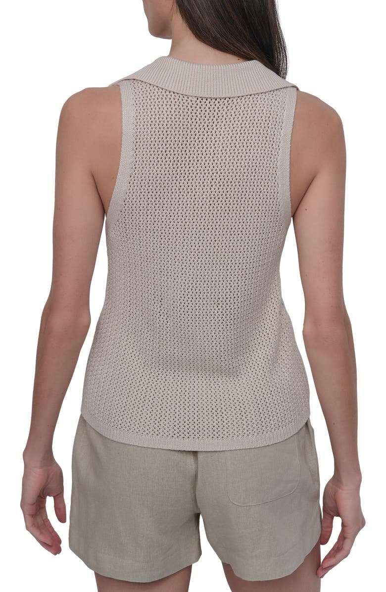 DKNY Jeans Open Stitch Sweater Vest, Alternate, color, Light City Khaki