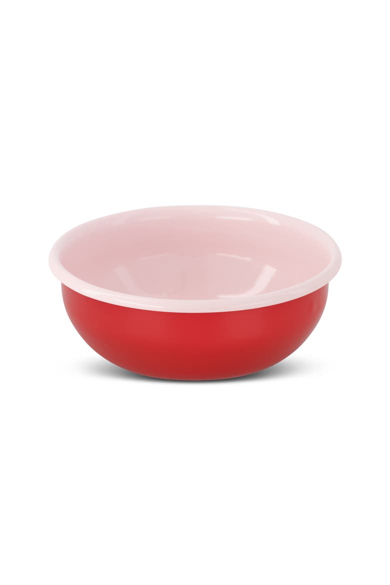 Two Tone Enamel Cereal Bowl - Set of 4, Alternate, color, Red & Pink