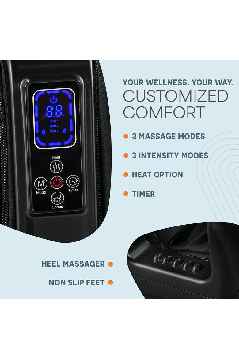 Shiatsu Foot Massager with Heat Deep Kneading Foot Massager & Calf Therapy Machine, Alternate, color, Black
