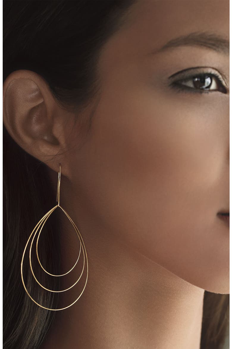 Jewelry Large Triple Teardrop Earrings, Alternate, color, YELLOW GOLD