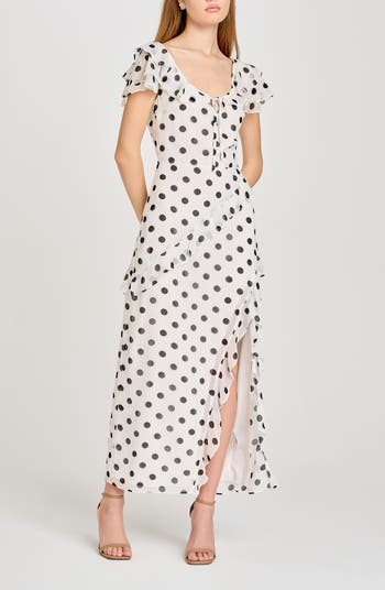 Violetta Polka Dot Ruffle Sleeve Dress