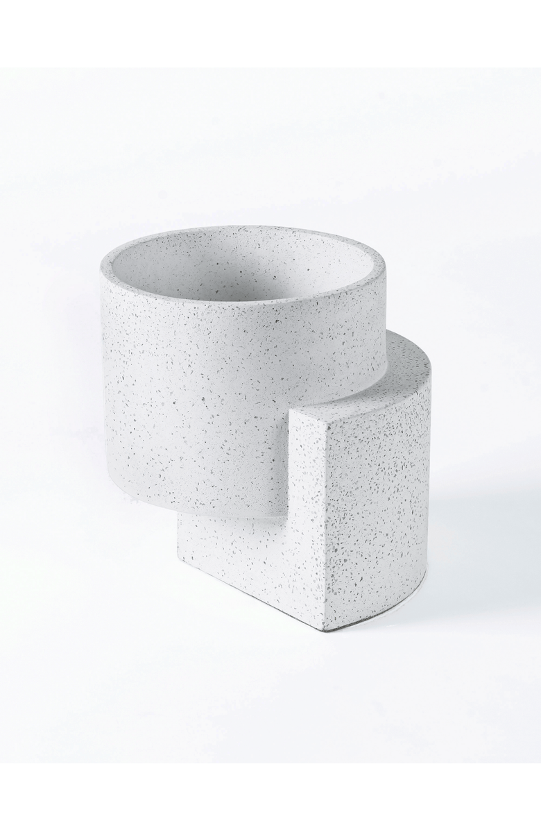 Tortuga Forma Platform Planter Concrete Set of 2, Alternate, color, White Terrazzo