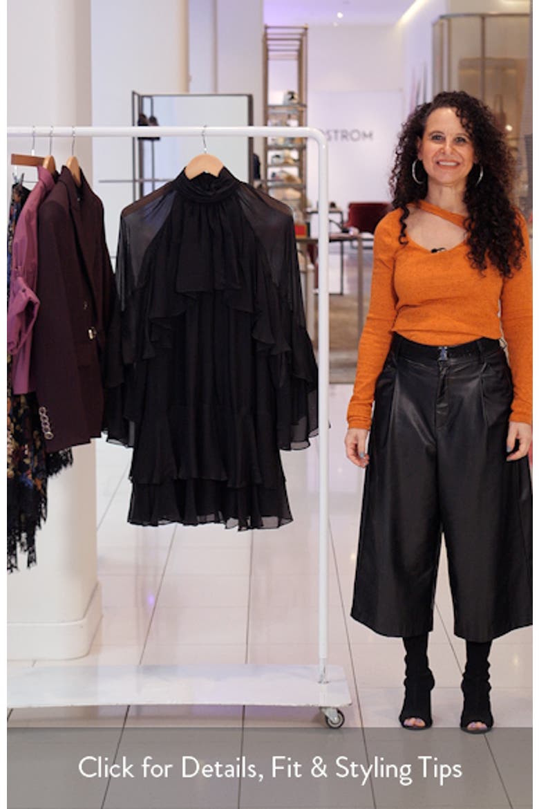 Adlington Ruffle Detail Long Sleeve Silk Chiffon Dress video