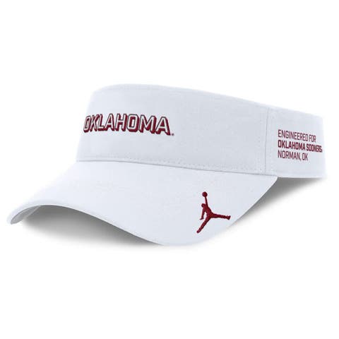 Men's Jordan Brand White Oklahoma Sooners 2025 On-Field Gameday Performance Ace Adjustable Visor