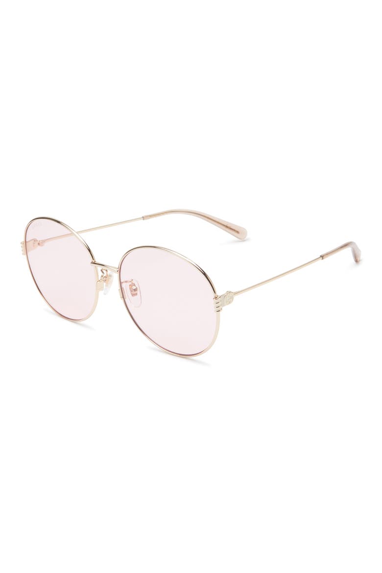 60mm Round Sunglasses, Alternate, color, GOLD GOLD PINK