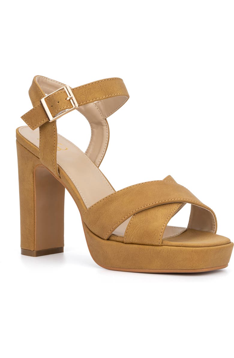 NEW YORK AND COMPANY Adalia Faux Leather Platform Pump, Main, color, Tan