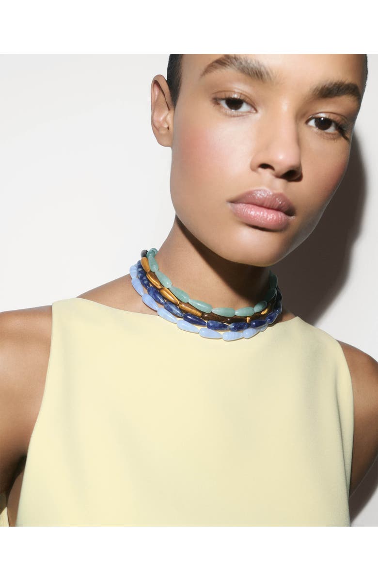 PDPAOLA Blue agate Drop necklace, Alternate, color, Blue Agate