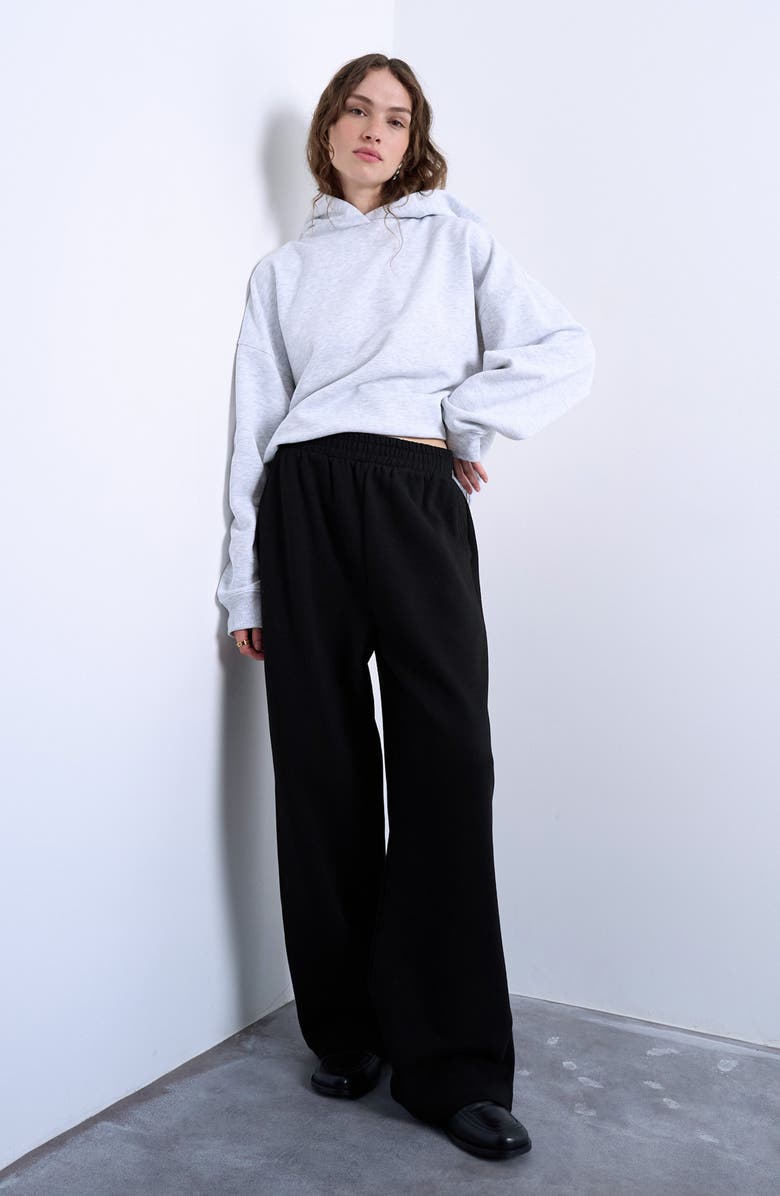 Topshop Straight Leg Joggers, Main, color, Black