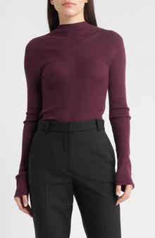BOSS Foliora Virgin Wool Rib Funnel Neck Sweater