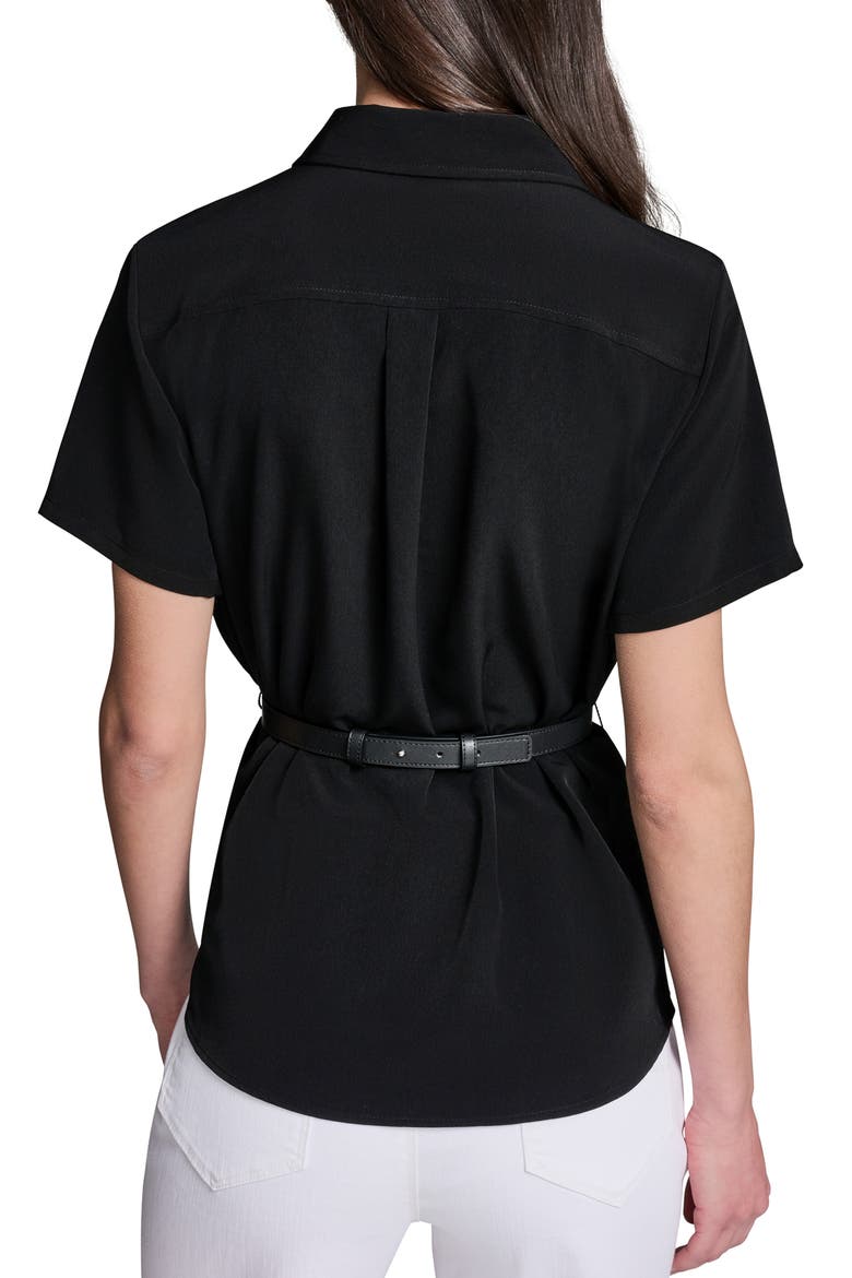 Belted Shirt, Alternate, color, BLACK