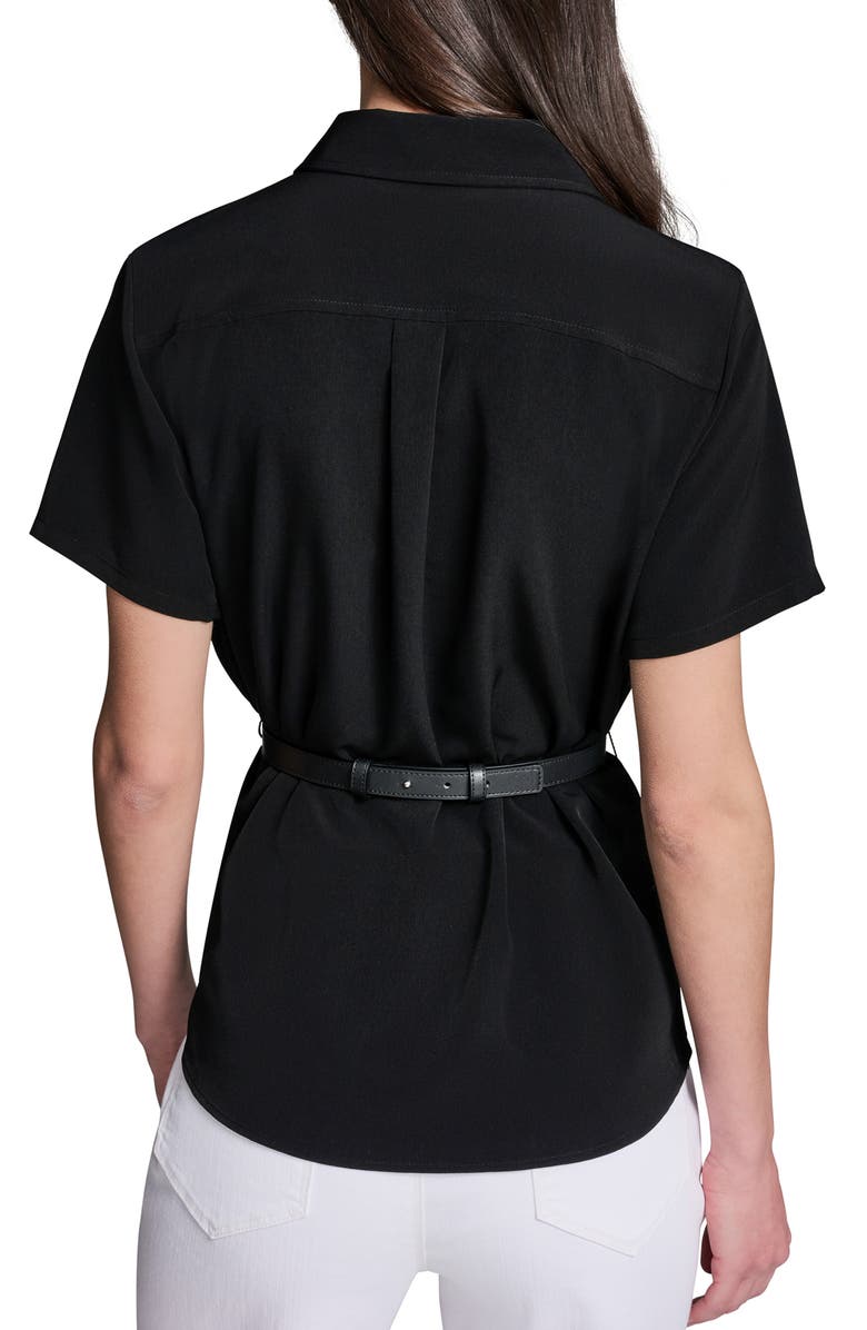 KARL LAGERFELD PARIS Belted Shirt, Alternate, color, Black
