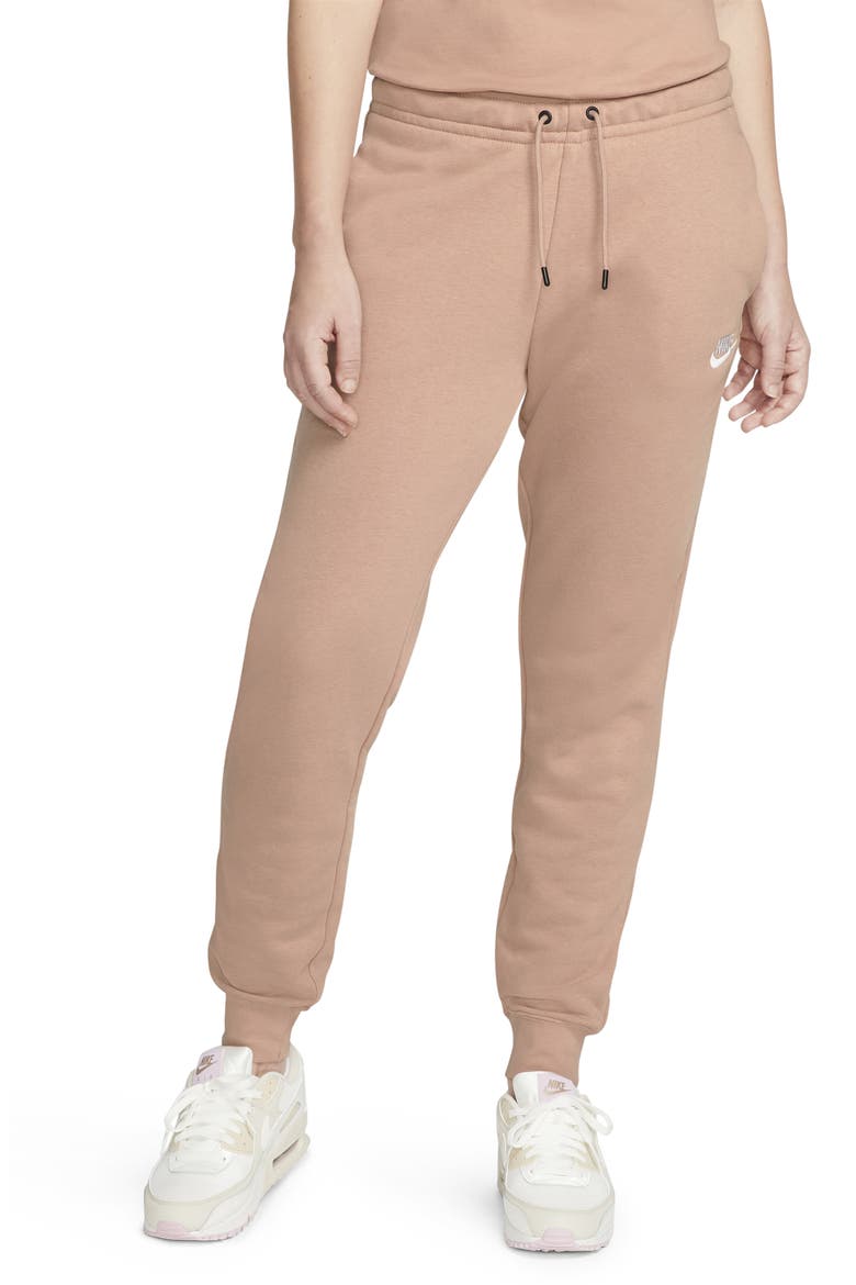Sportswear Essential Fleece Pants, Main, color, ROSE WHISPER/ WHITE