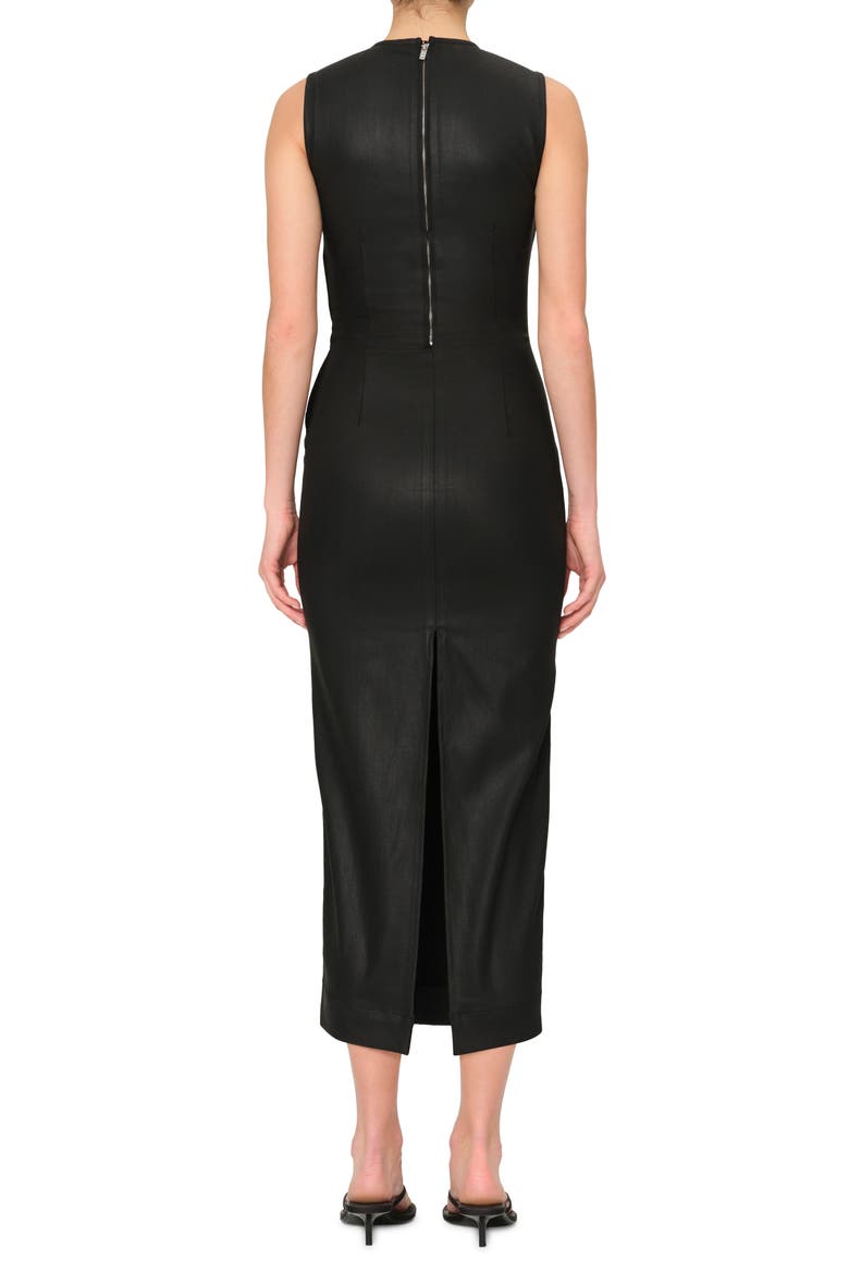 Esme Coated Midi Dress, Alternate, color, BLACK COATED